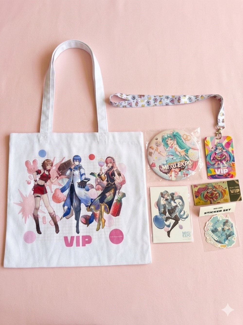 Hatsune Miku Expo North America 2026 VIP Bag and contents shown
